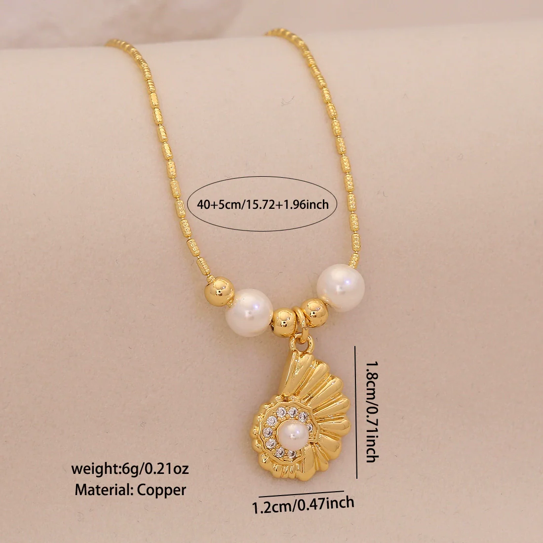 Wholesale Marine Animal Pendant Necklace With Imitation Pearl And Copper Material - Image 6