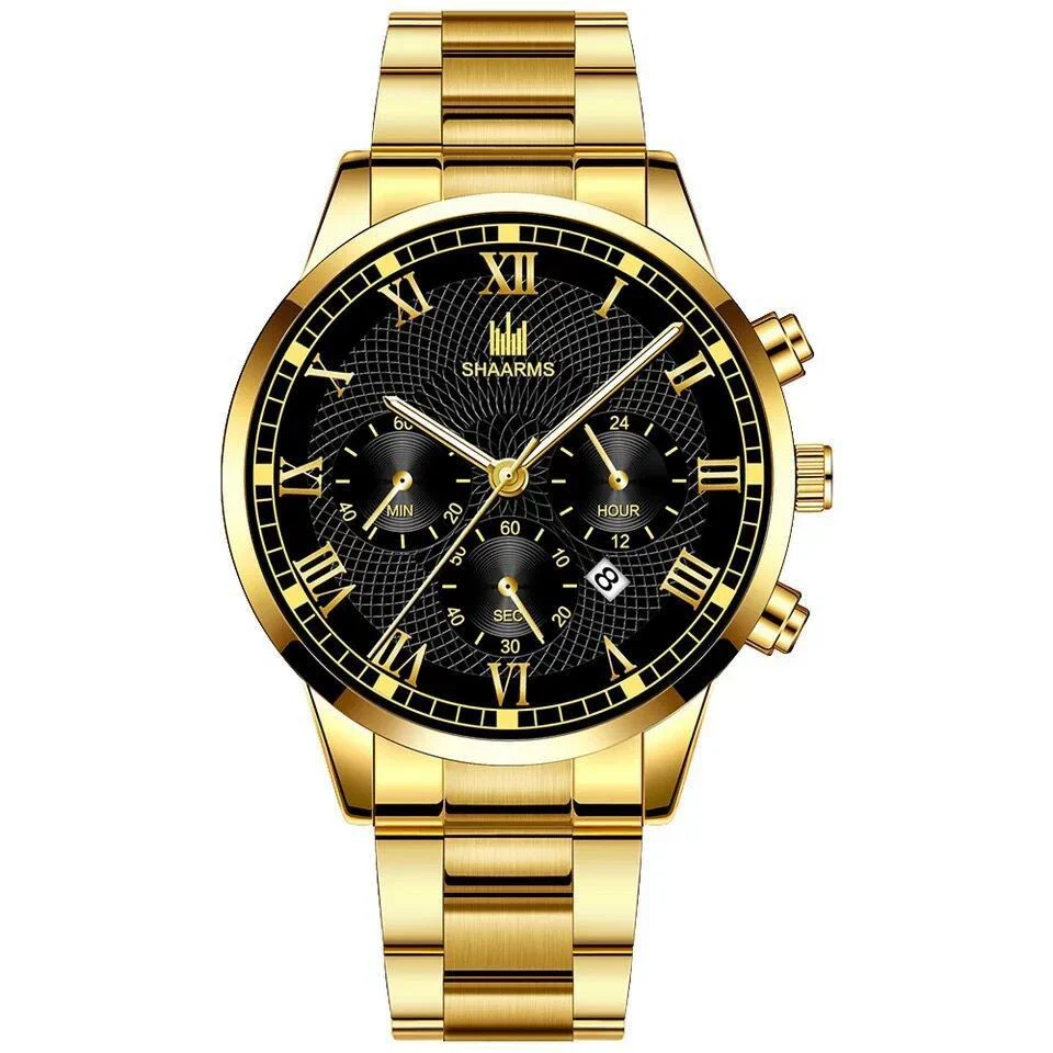 Wholesale Men's Alloy And Stainless Steel Business Style Round Dial Quartz Watch With Horseshoe Buckle - Image 12