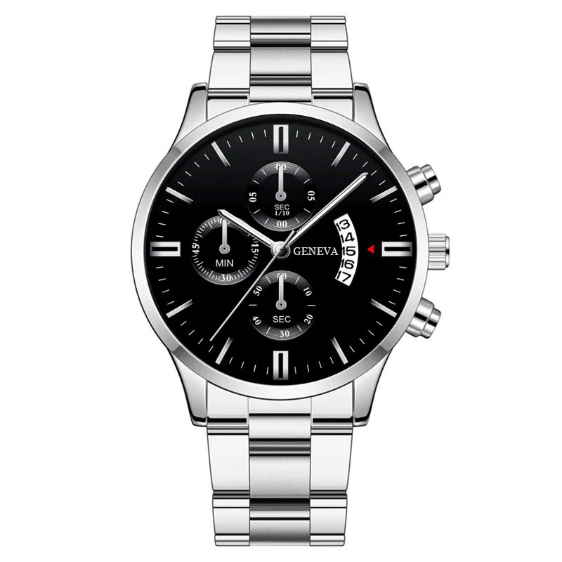Wholesale Men's Alloy Case Pu Strap Round Dial Digital Display Business Style Calendar Watch - Image 6