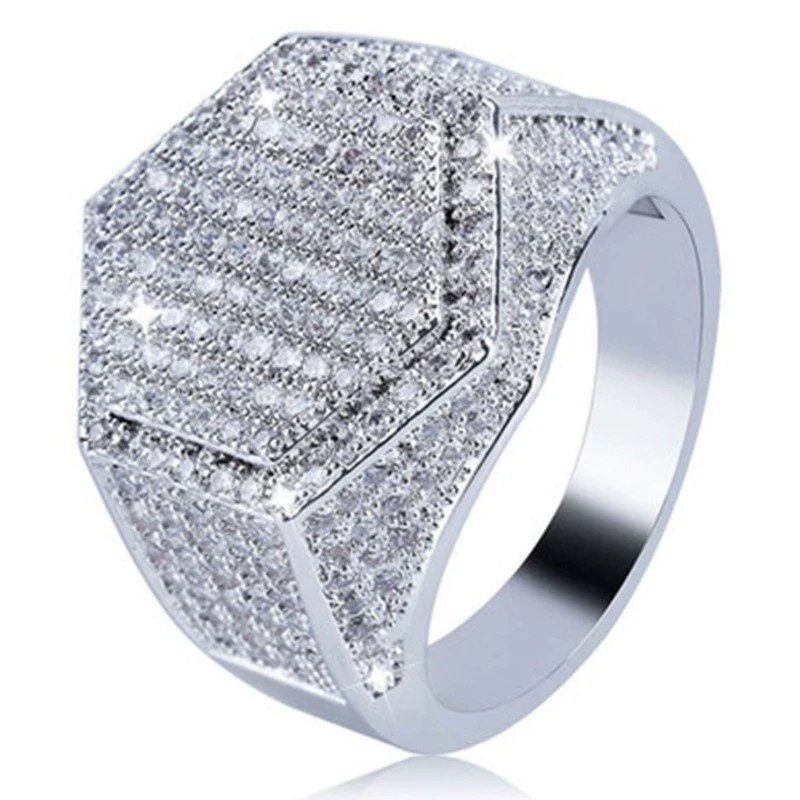 Wholesale Men's Alloy Gold Plated Geometric Ring - Image 9