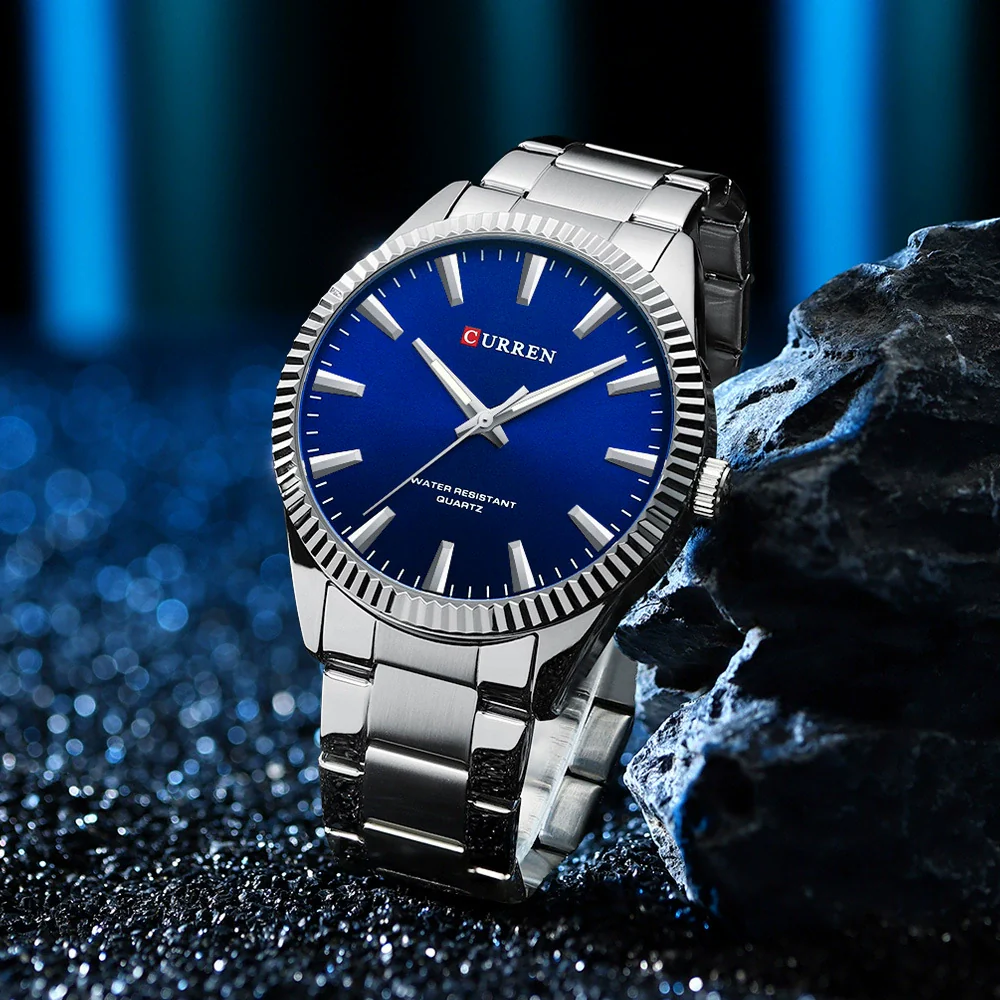 Wholesale Men's Business Fashion Quartz Watch Alloy Case Stainless Steel Strap Round Dial Luminous Calendar - Image 2