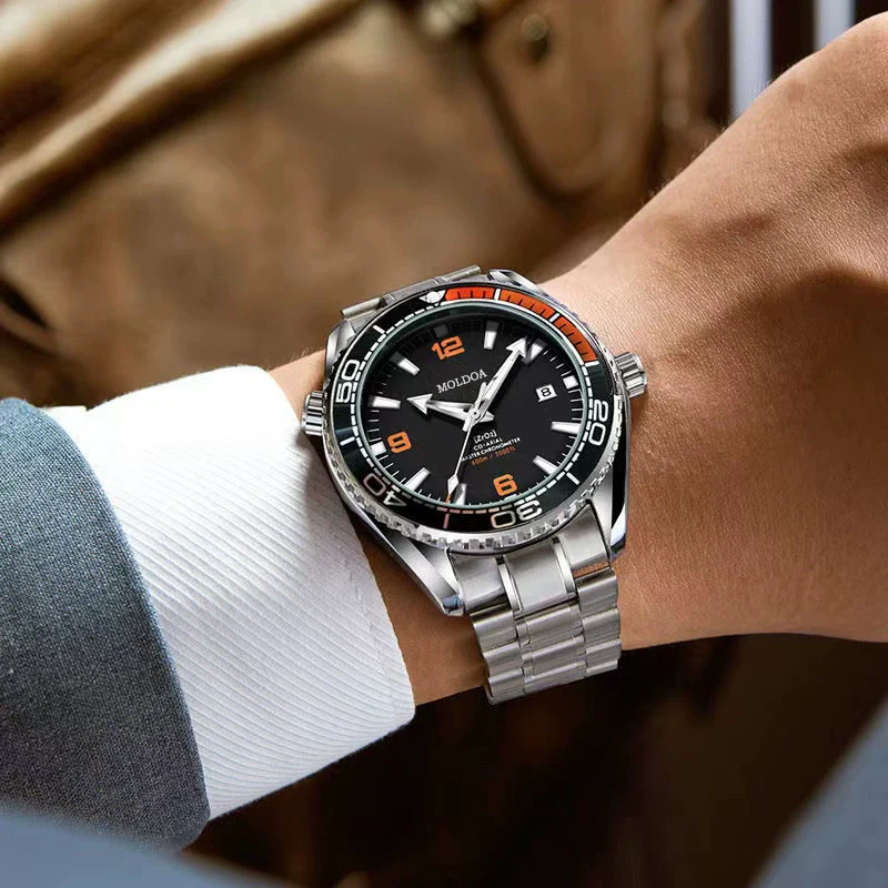 Wholesale Men's Business Style Automatic Hollow Movement Alloy Watch With Luminous Calendar Round Dial And Stainless Steel Butterfly Buckle Waterproof - Image 4
