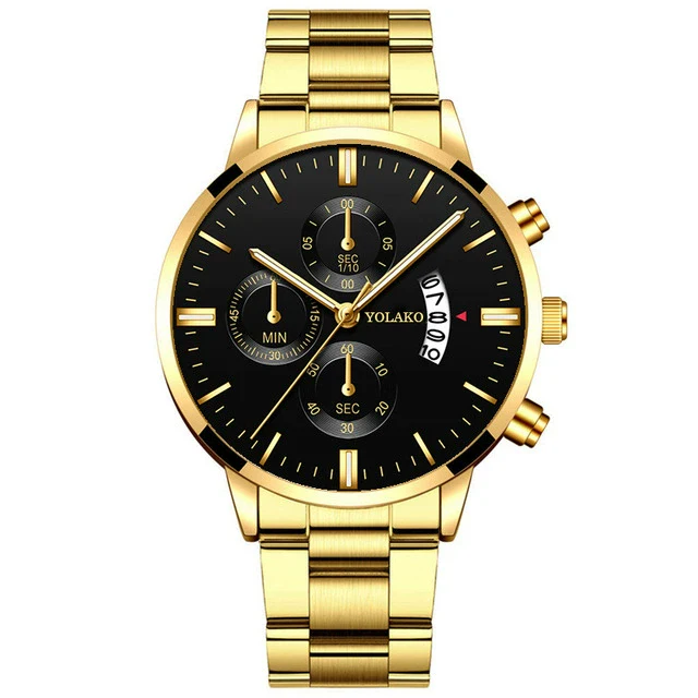 Wholesale Men's Business Style Calendar Watch With Alloy Strap And Round Dial - Image 5