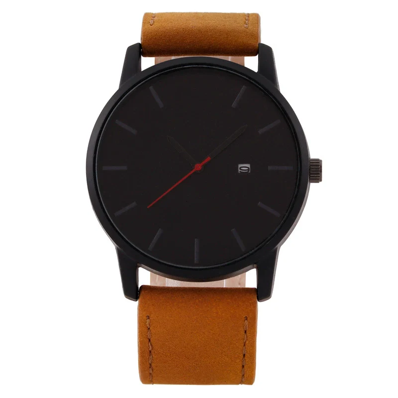 Wholesale Men's Casual Quartz Watch With Round Dial Alloy Case Imitation Leather Strap And Stainless Steel Buckle - Image 3