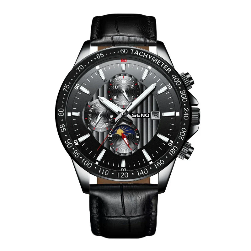 Wholesale Men's Fashion Quartz Watches With Luminous Calendar Waterproof Round Dial Alloy Case And Strap Stainless Steel Clasp Coated Glass Mirror Printed Logo Spiral Crown - Image 10