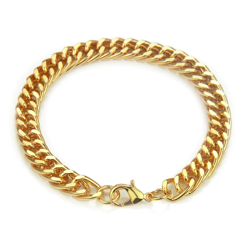 Wholesale Men's Hip Hop Fashion Iron Bracelet With Geometric Pattern And 18K Gold Plated - Image 6
