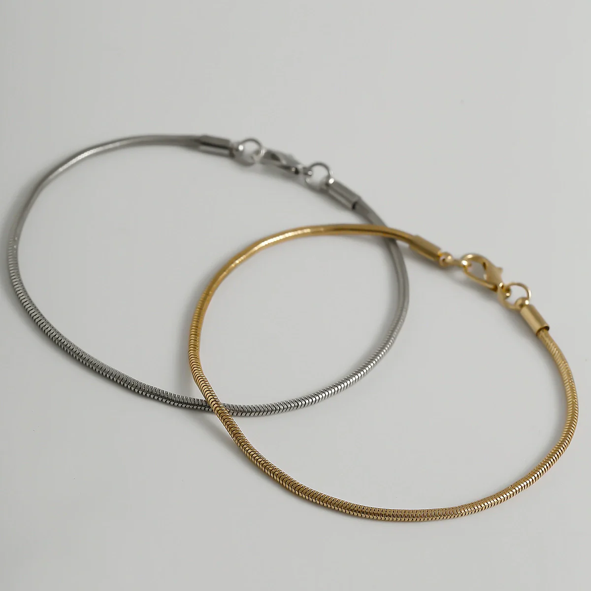 Wholesale Men's Hip Hop Style Double Layer Snake Bone Chain Bracelet Copper Electroplated - Image 4