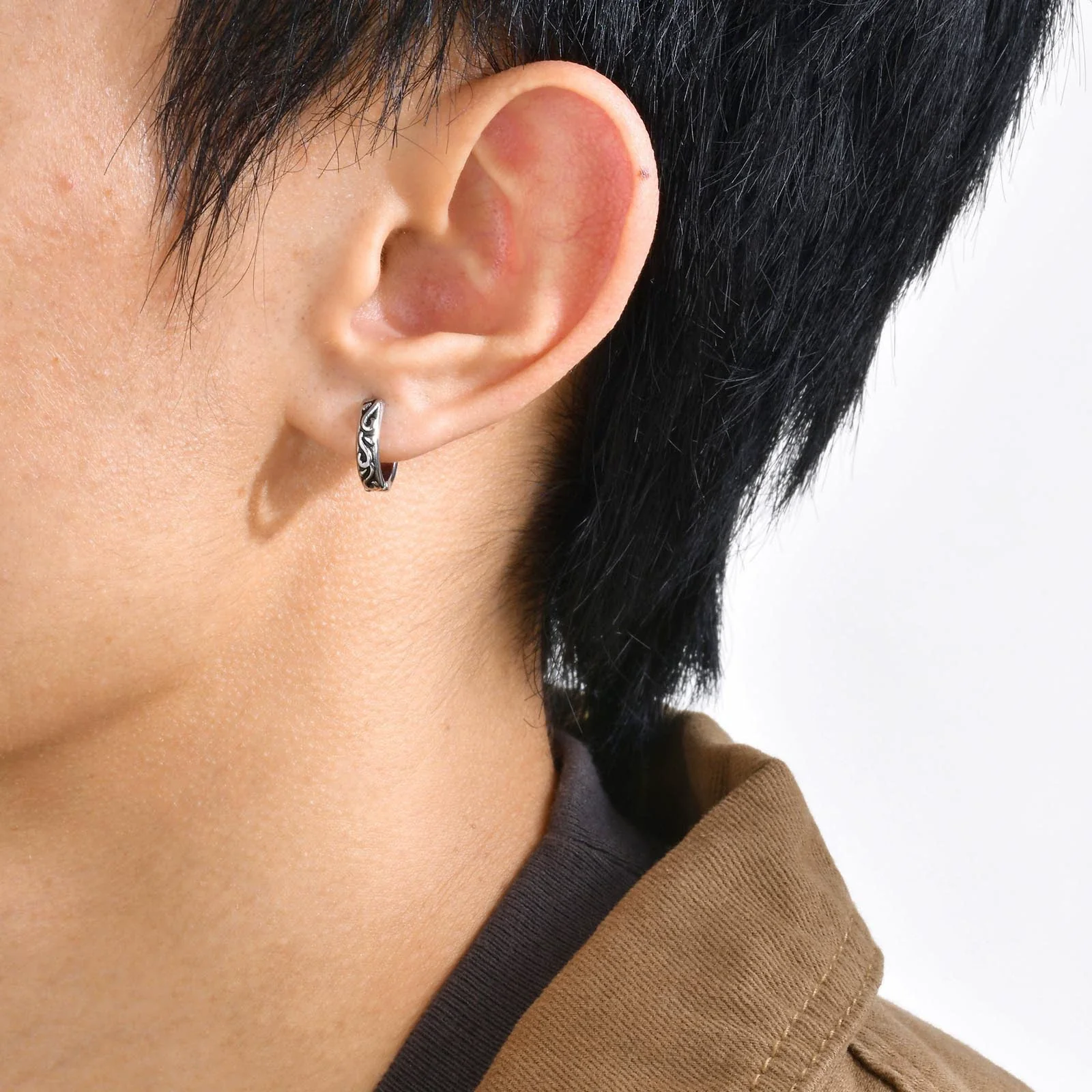 Wholesale Men's Hip Hop Style Stainless Steel Geometric Earrings - Image 2