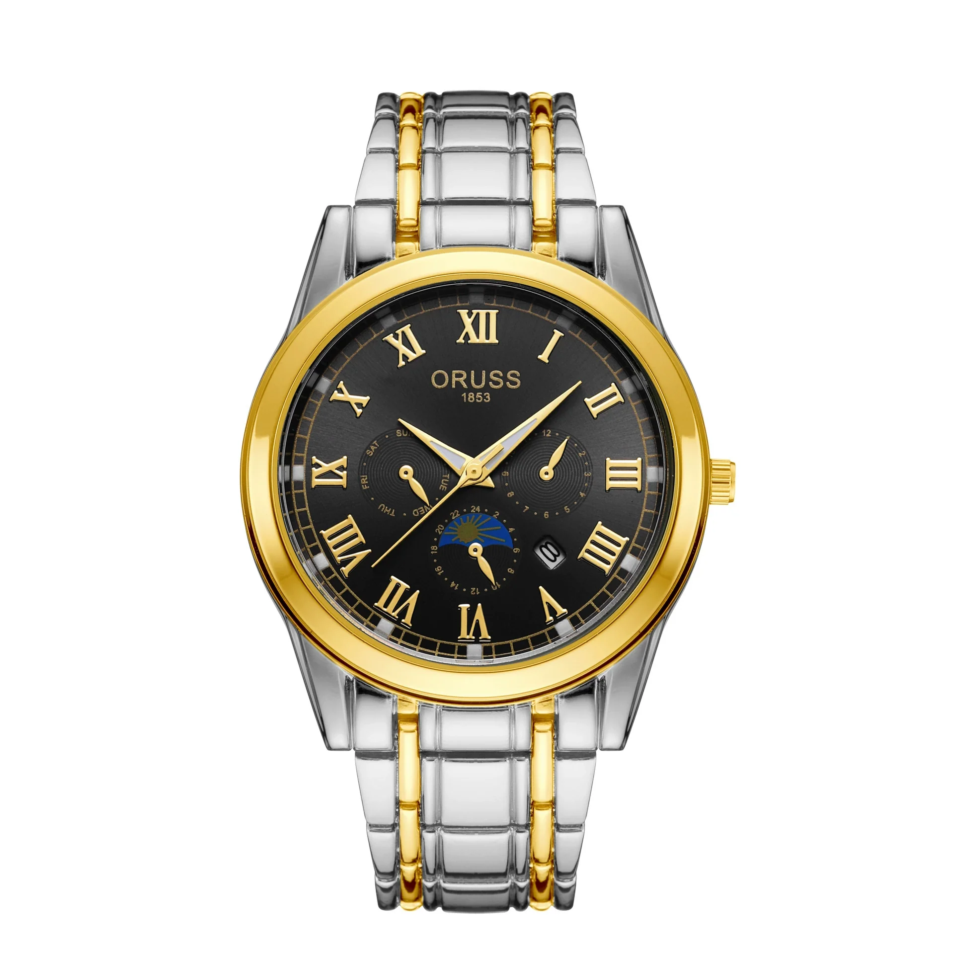 Wholesale Men's Quartz Watches Alloy Case Mineral Reinforced Glass Mirror Round Dial Business Style - Image 5