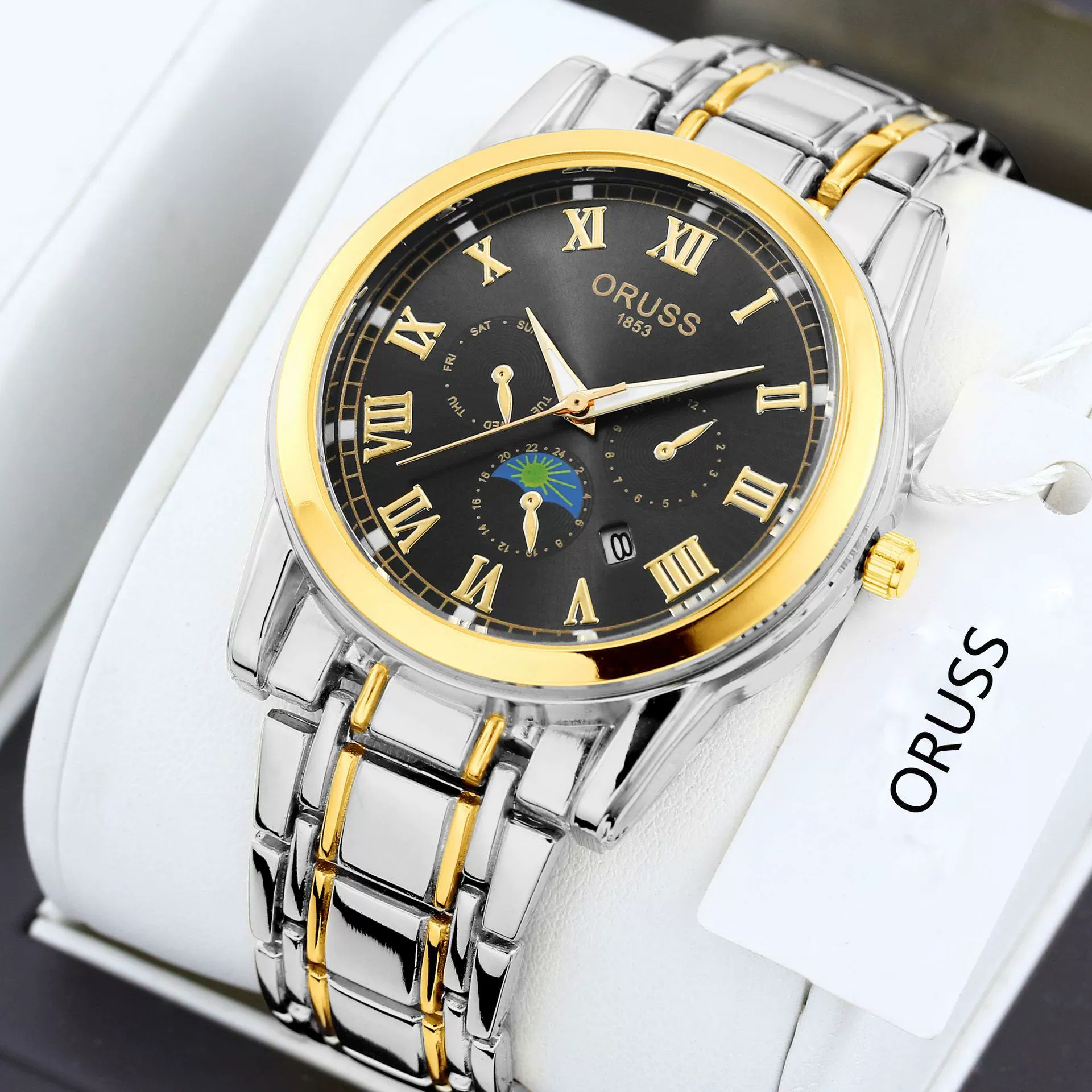 Wholesale Men's Quartz Watches Alloy Case Mineral Reinforced Glass Mirror Round Dial Business Style - Image 6