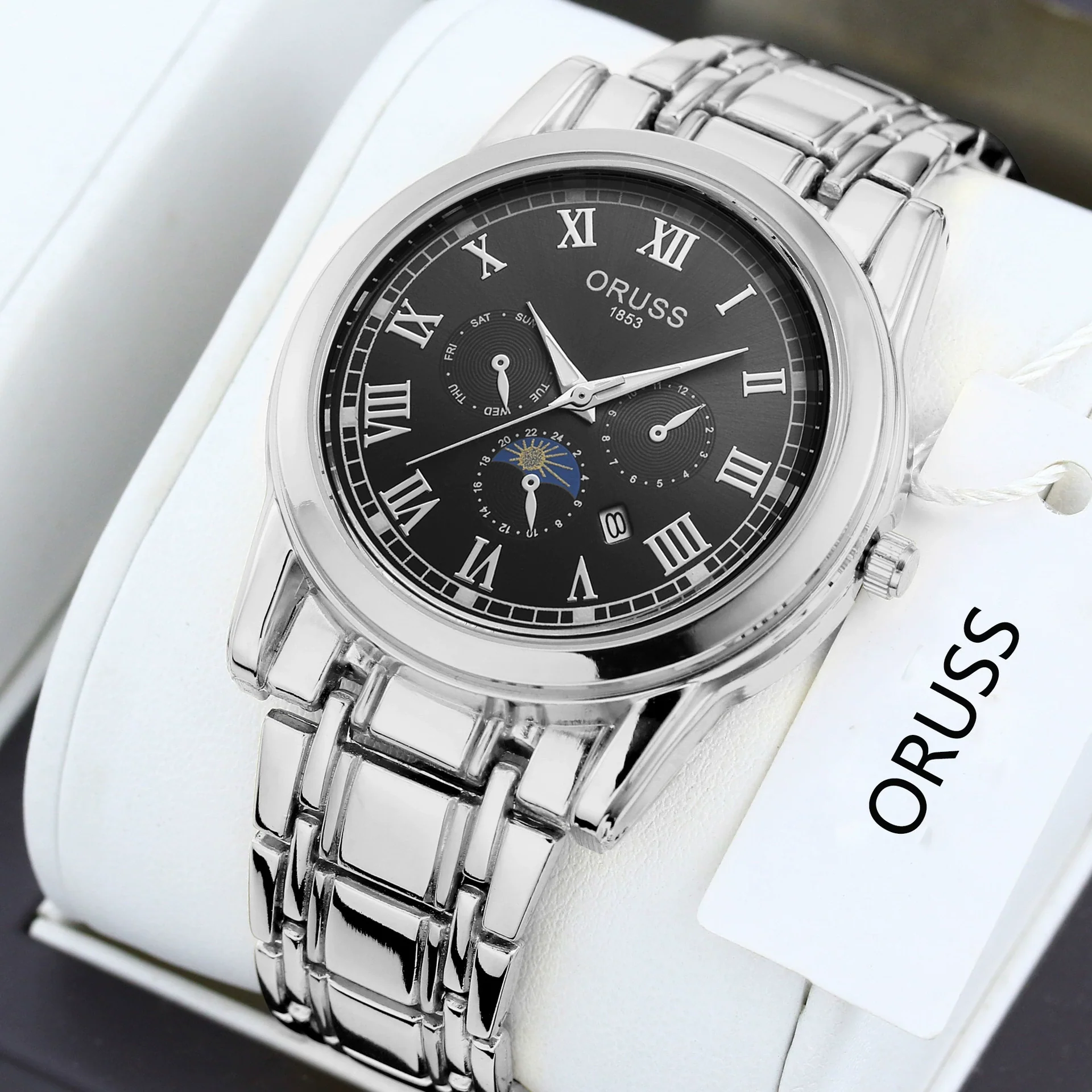 Wholesale Men's Quartz Watches Alloy Case Mineral Reinforced Glass Mirror Round Dial Business Style - Image 9