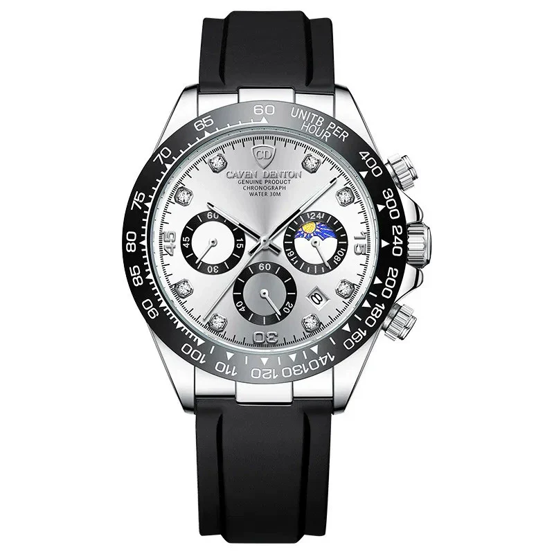 Wholesale Men's Sports Quartz Watch With Leather And Silicone Strap Alloy Case Mineral Reinforced Glass Mirror And Racing Dial - Image 3