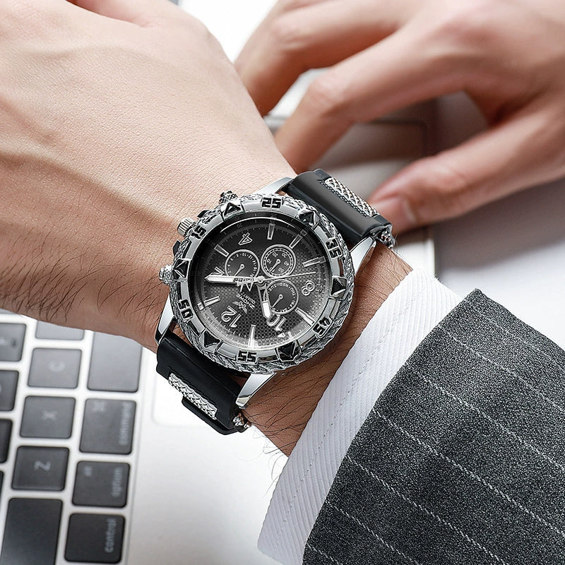 Wholesale Men's Watch Alloy Case Silicone Strap Round Dial Quartz Movement - Image 2