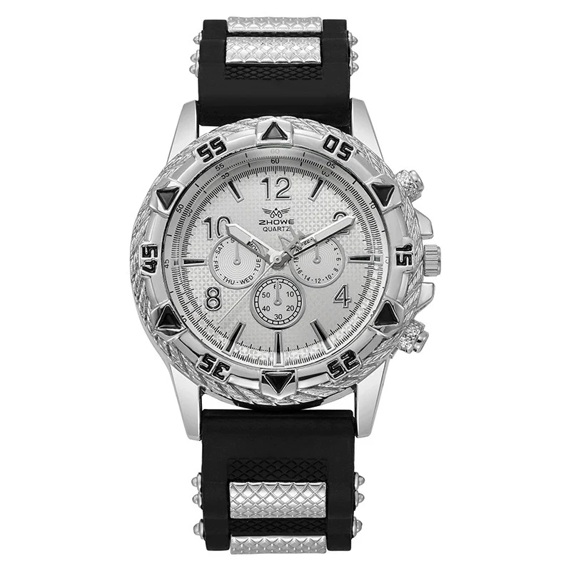 Wholesale Men's Watch Alloy Case Silicone Strap Round Dial Quartz Movement - Image 6
