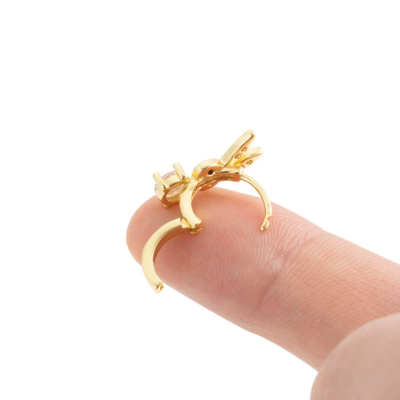 Wholesale Metal Animal Zodiac Electroplated Piercing Earrings For Women - Image 5