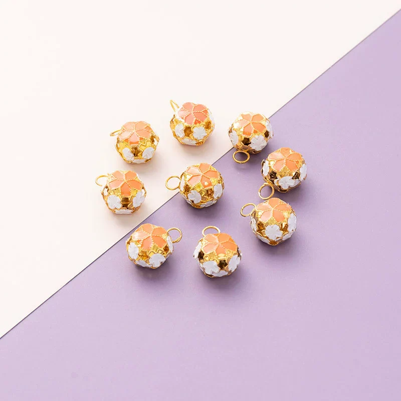 Wholesale Metal Bracelet With Color Hollow Flower Ball And Pet Bell Cloisonne And Electroplated Design - Image 13