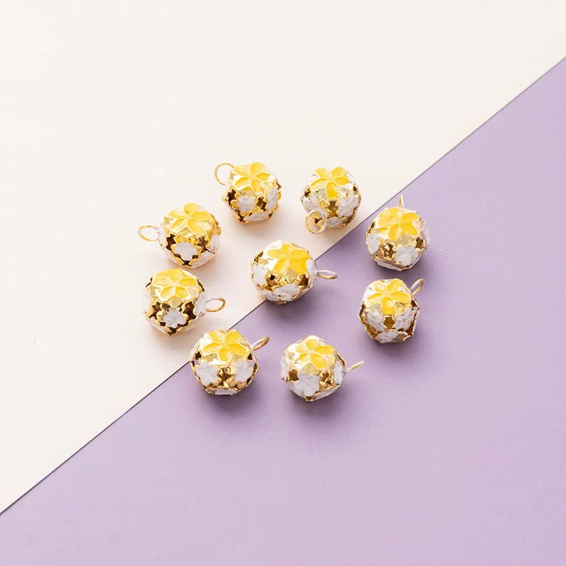 Wholesale Metal Bracelet With Color Hollow Flower Ball And Pet Bell Cloisonne And Electroplated Design - Image 20