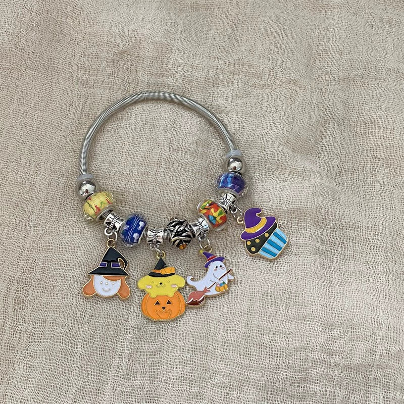 Wholesale Metal Electroplated Cartoon Characters Beaded Bracelet For Women - Image 7