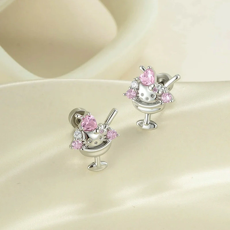 Wholesale Metal Fashion Animal Zodiac Heart Ice Cream Kitten Zircon Electroplated Women's Cartilage Piercing Ear Bone Nail - Image 3