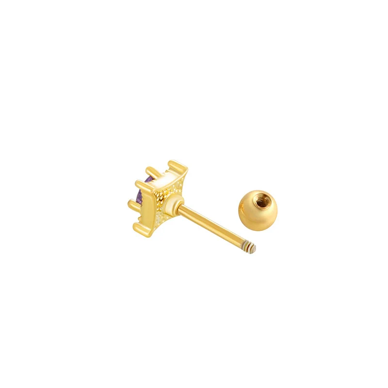 Wholesale Metal Flower Star Inlaid Zircon Earrings With Electroplating For Women - Image 4