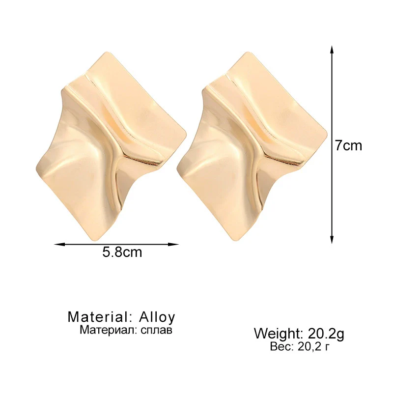 Wholesale Metal Geometric Asymmetrical Exaggerated Stylish Women's Earrings With Electroplating - Image 5