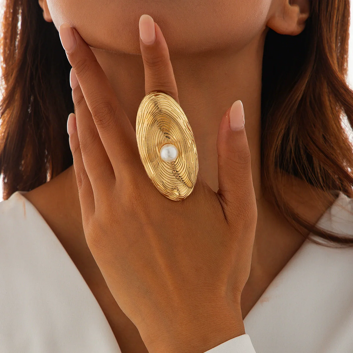 Wholesale Metal Geometric Electroplated Open Ring For Women - Image 14