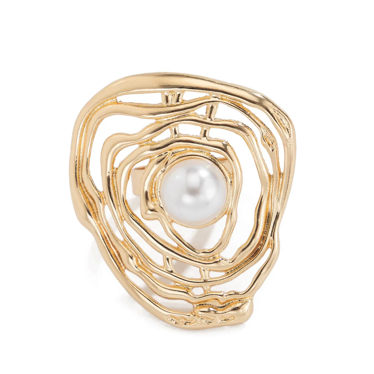 Wholesale Metal Geometric Electroplated Open Ring For Women - Image 4