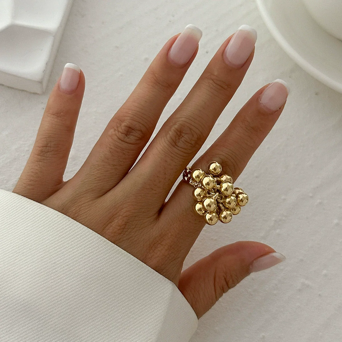 Wholesale Metal Geometric Electroplated Open Ring For Women - Image 6