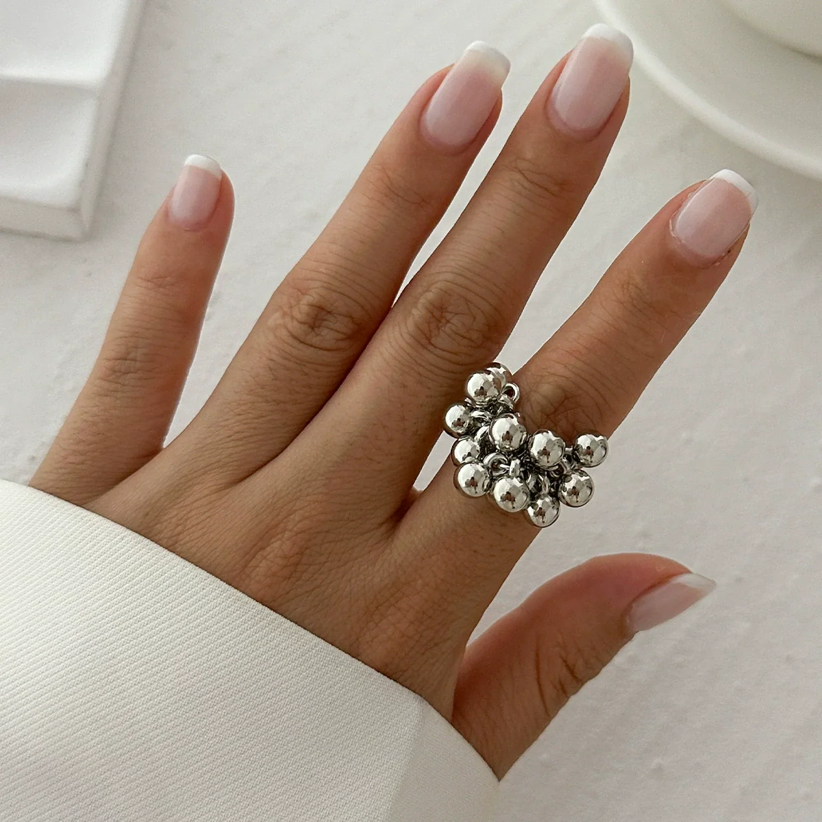 Wholesale Metal Geometric Electroplated Open Ring For Women - Image 7