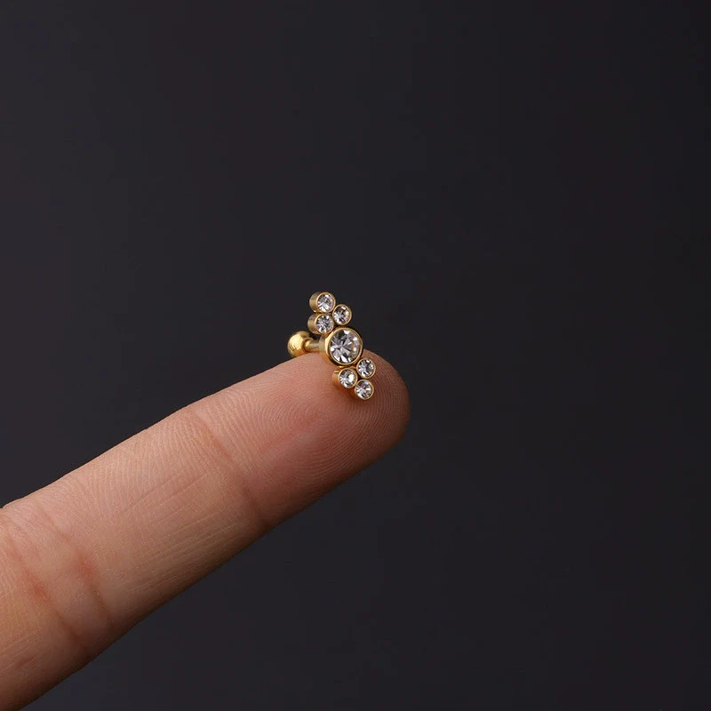 Wholesale Metal Geometric Natural Style Electroplated Stainless Steel Puncture Earrings - Image 3