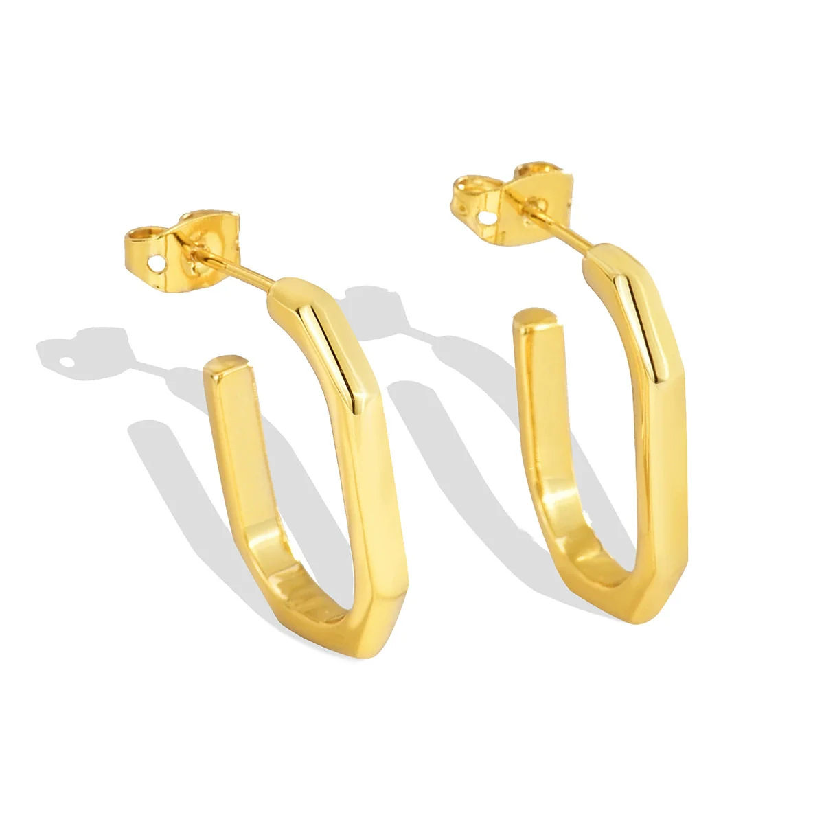 Wholesale Metal Geometric Square Earrings Copper Plated Gold For Female - Image 4