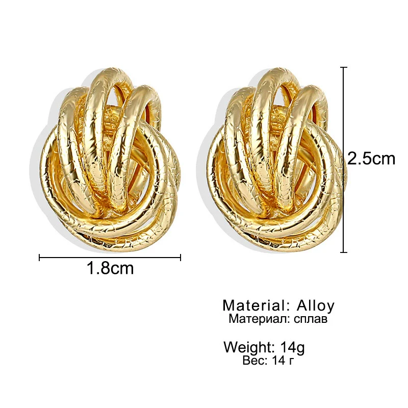 Wholesale Metal Geometric Stud Earrings For Women Electroplated Highend Style - Image 2