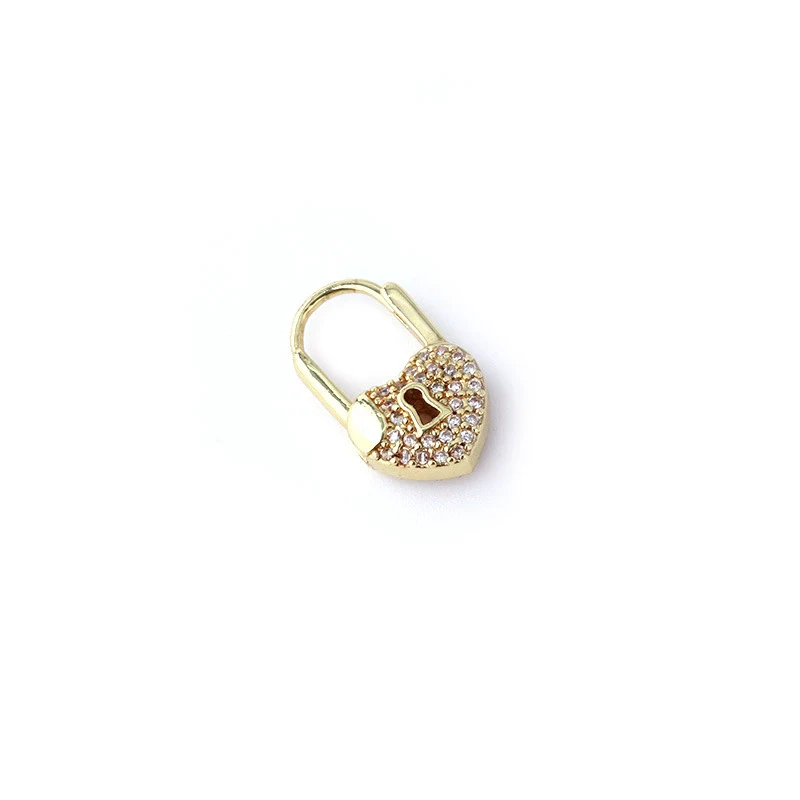 Wholesale Metal Heartshaped Doublesided Zircon Love Lock Earring Jewelry With Electroplating - Image 5