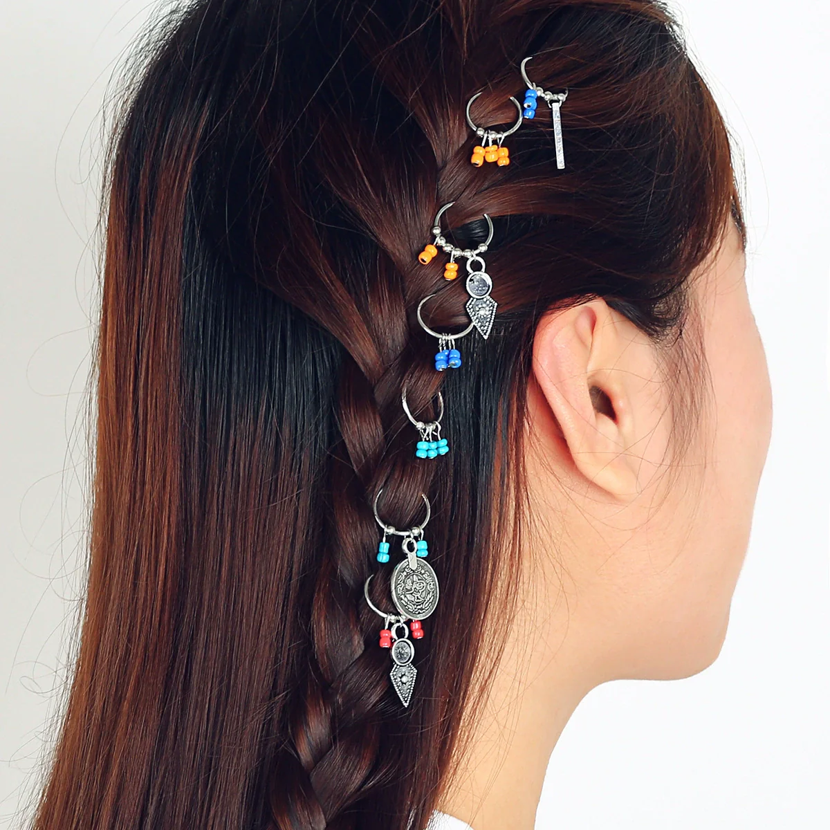 Wholesale Metal Jewelry Retro Geometric Braid Leaves Coin Hair Clip For Women - Image 2