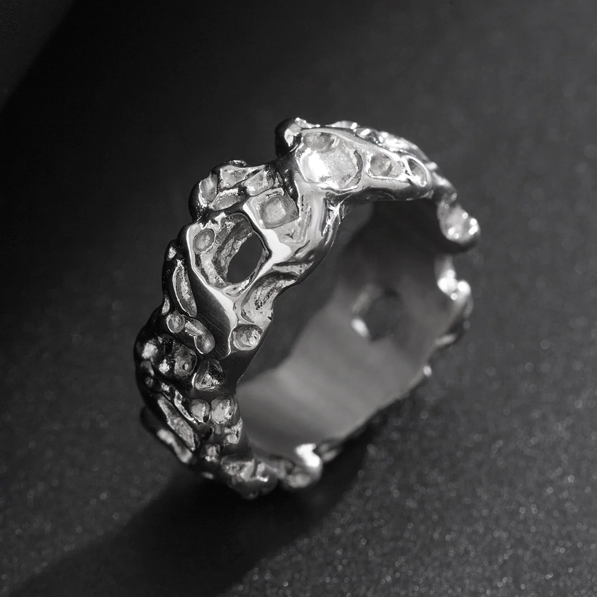 Wholesale Metal Men's Hiphop Geometric Zinc Alloy Ring With Electroplating - Image 3