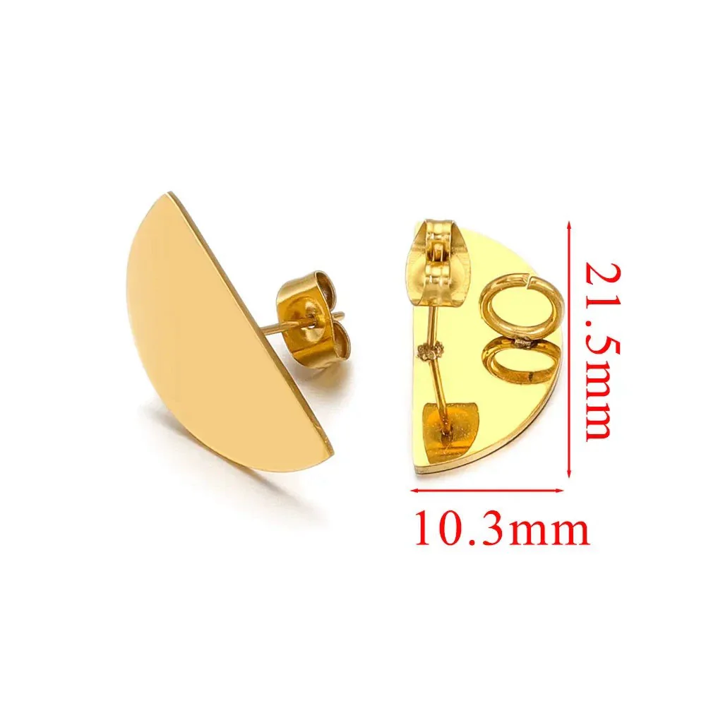 Wholesale Metal Oval Fan Diy Earrings With Vacuum Color Retention And Electroplating Waterproof Jewelry Pendant Earrings - Image 6