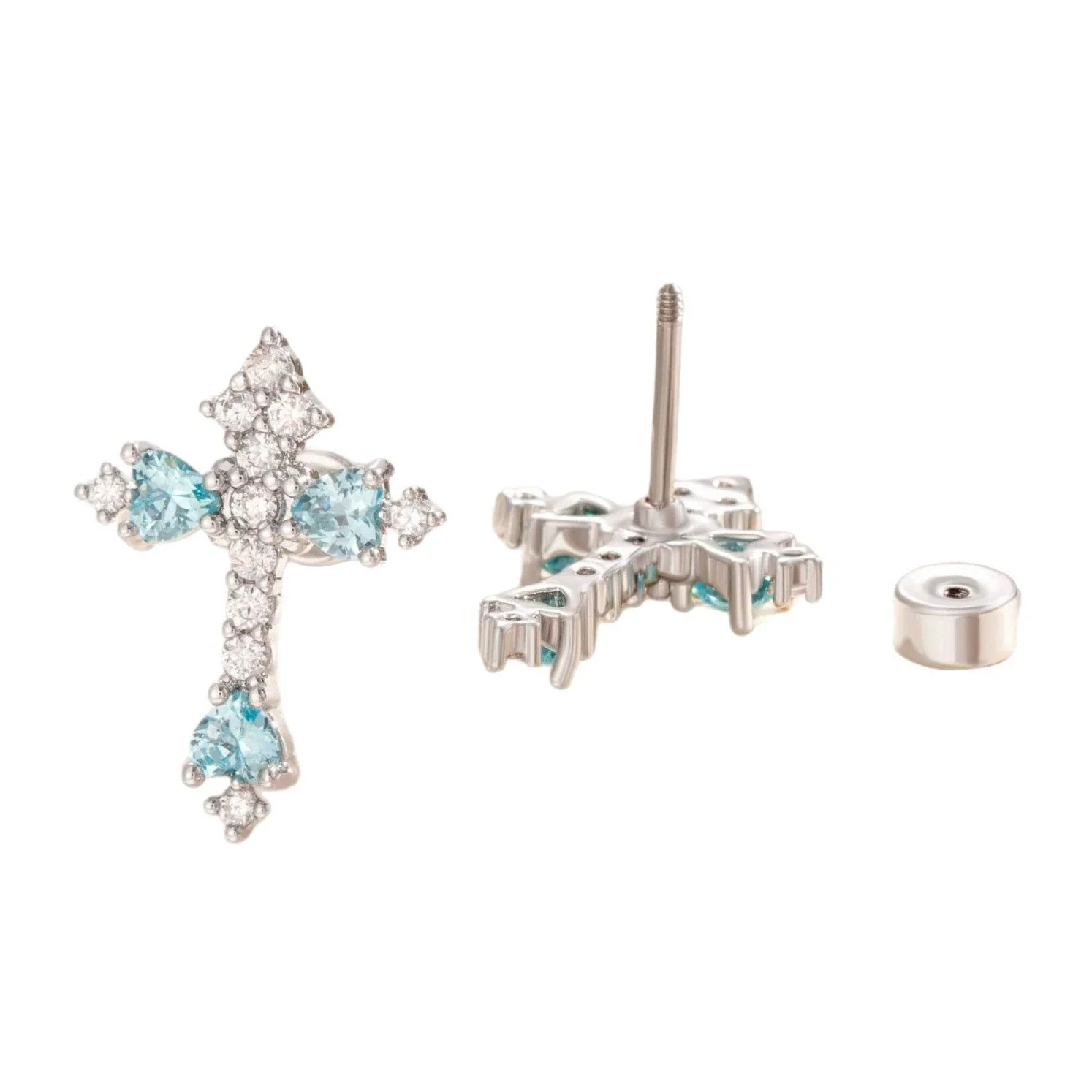 Wholesale Metal Puncture Jewelry Microinlaid Zircon Fashion Cross Design - Image 4