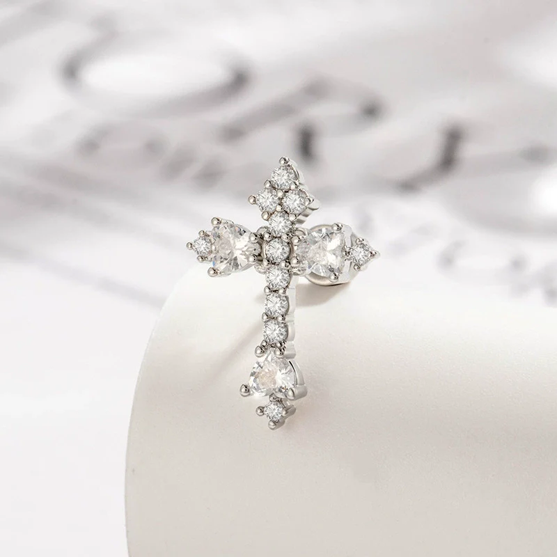 Wholesale Metal Puncture Jewelry Microinlaid Zircon Fashion Cross Design - Image 6