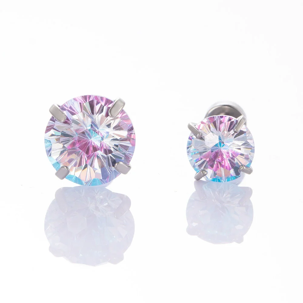 Wholesale Metal Sweet Geometric Inlaid Zircon Earrings For Women - Image 7