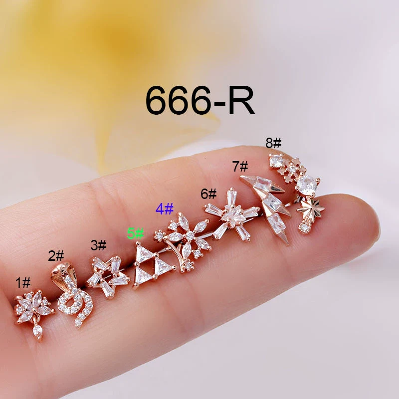 Wholesale Metal Zircon Flower Style Ear Nails For Women - Image 8