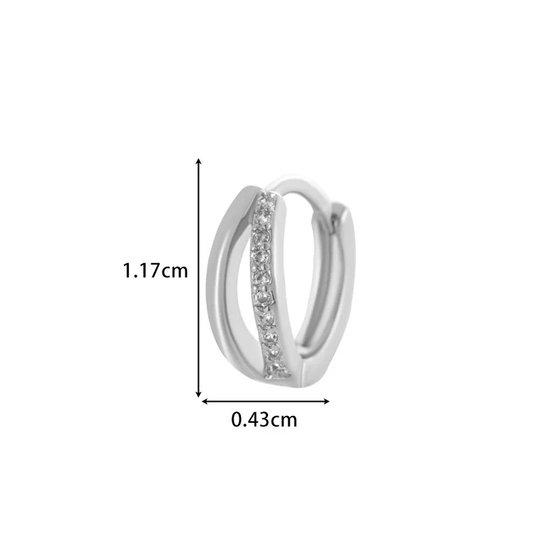 Wholesale Metal Zircon Heart Shape Pendant Cartilage Earring With Electroplating - Image 15