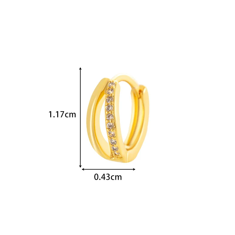 Wholesale Metal Zircon Heart Shape Pendant Cartilage Earring With Electroplating - Image 8