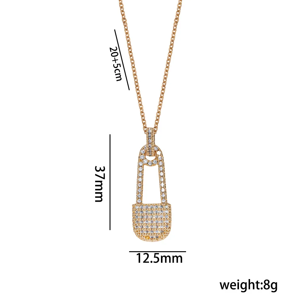 Wholesale Micropaved Zircon Accessories Set Light Luxury Geometric Style Copper O Word Chain Necklace And Earrings For Women And Unisex Vacuum Furnace Electroplated 18K - Image 5