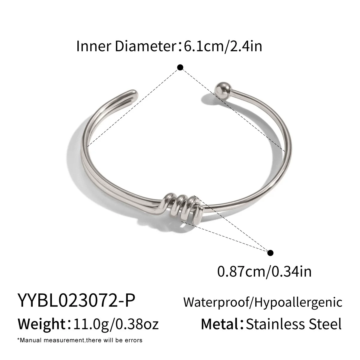 Wholesale Minimalist Geometric Cold Style Twisted Plain Stainless Steel Electroplated Jewelry Ring Bracelet - Image 7
