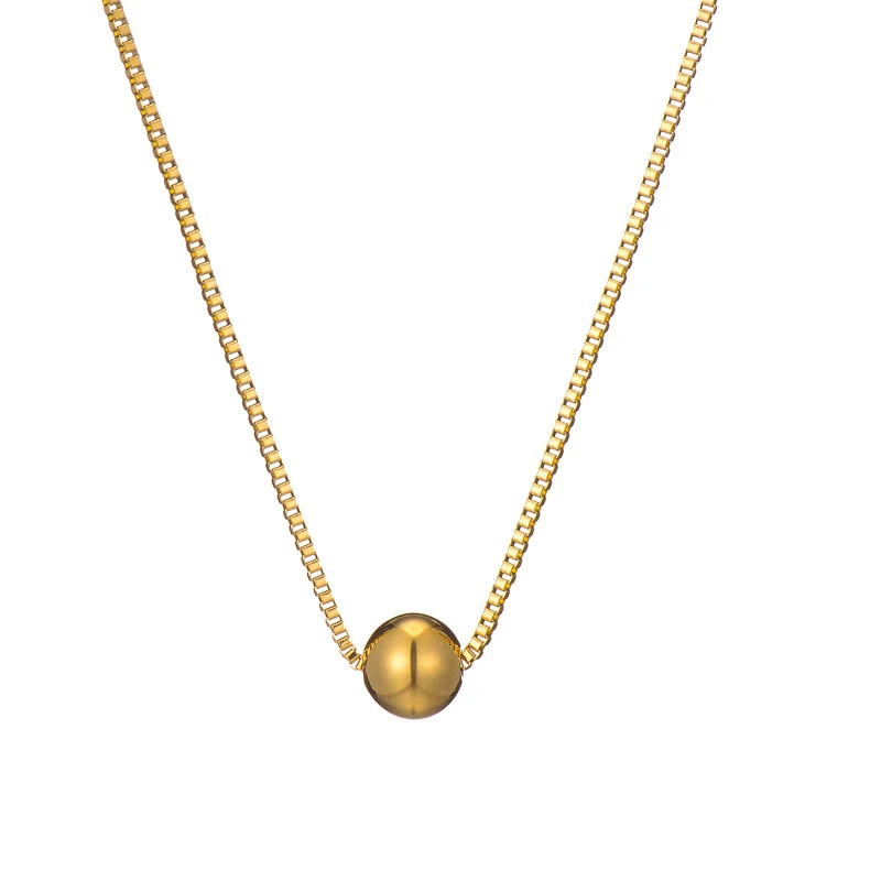 Wholesale Minimalist Geometric Titanium Steel Goldplated Women's Box Chain Necklace - Image 5