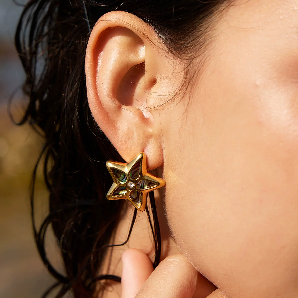 Wholesale Minimalist Marine Life Pattern Electroplated Stainless Steel And Titanium Steel Earrings And Necklaces For Women - Image 3