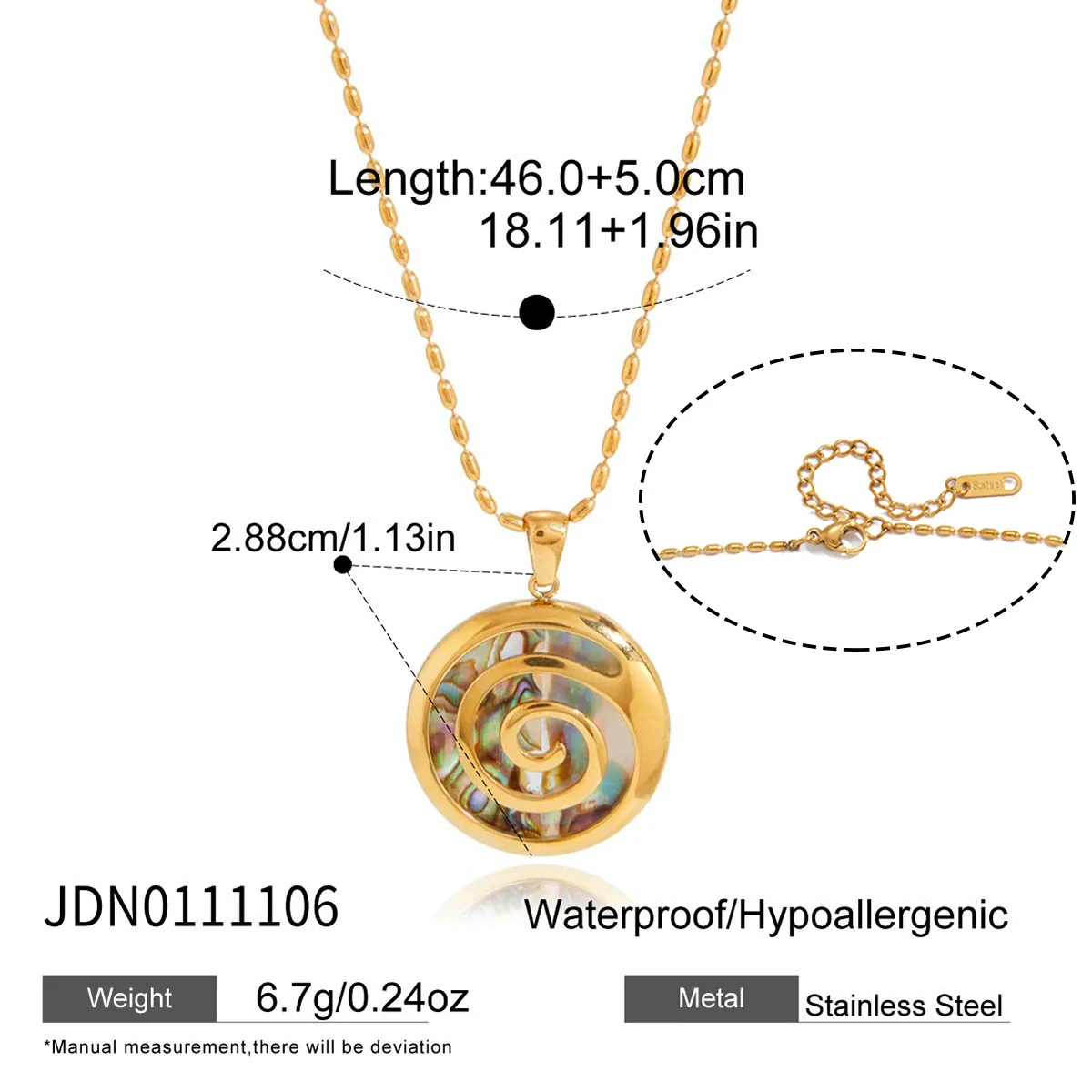 Wholesale Minimalist Marine Life Pattern Electroplated Stainless Steel And Titanium Steel Earrings And Necklaces For Women - Image 7