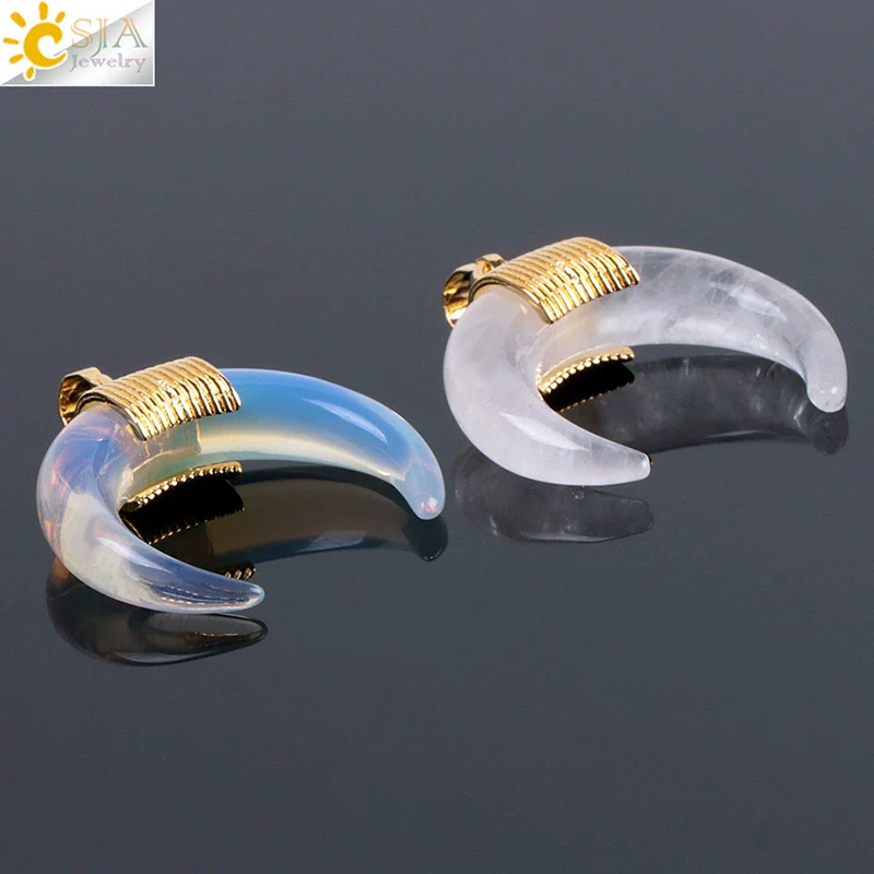 Wholesale Minimalist Natural Crystal Moonstone Semiprecious Stone Copper Buckle Pendant Jewelry With Electroplating - Image 4