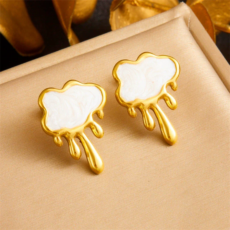 Wholesale Minimalist Stainless Steel Jewelry Set For Women With Stars Sun And Moon Clouds Cosmic Patterns Electroplated Earrings And Necklaces - Image 2