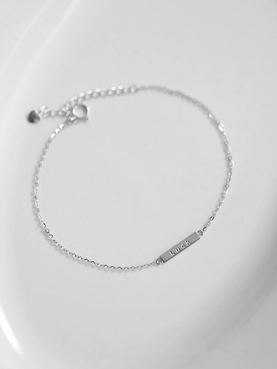 Wholesale Minimalist Sterling Silver Women's Bracelet With English Letters 14K Gold Plated - Image 7